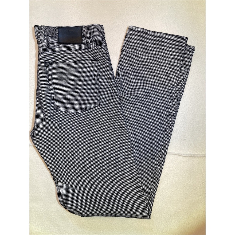 Gustin Dress‎ Pants Black Check Pattern Straight Leg Designer Mens Size 36 RARE